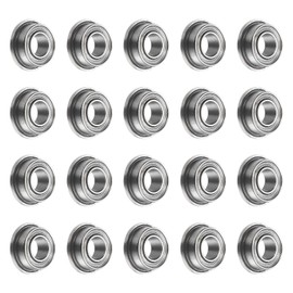 sourcing map MF63ZZ Flanged Ball Bearing, 20pcs 3x6x2.5mm Chrome Steel Double Shielded ABEC1 Flange Bearings