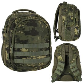 sarcia.eu Green Camo School Backpack, Youth Backpack, Spacious 43x35x21cm STARPAK