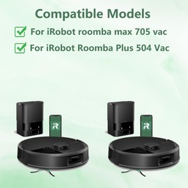 MengTiger 17 Pack Replacement Parts for iRobot roomba max 705 Vac, for iRobot Roomba Plus 504 Vac Vacuum Cleaner, 2 Roller Brush 6 Side Brush 4 Dust Bag 4 HEPA Filter 1 Cleaning Tool
