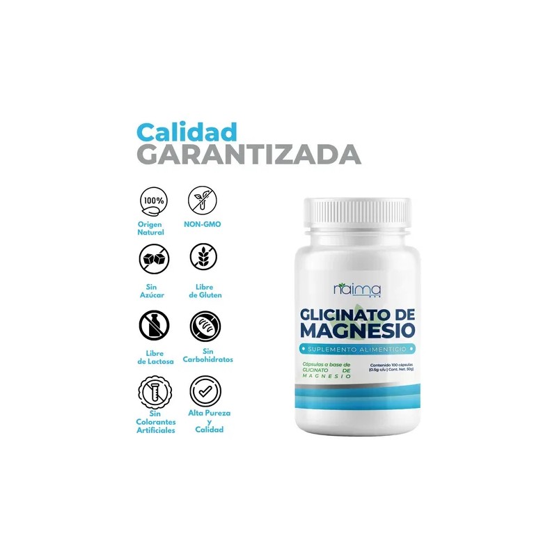 Glicinato De Magnesio 500mg - 500 Cápsulas Pack