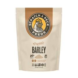 Scratch and Peck Whole Barley Chicken, Duck and Livestock Supplemental Grain - 10 lbs Bag - 8.5% Protein, Certified Organic and Non-GMO Project Verified Chicken Food