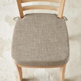 SM-XLHN Unique Design Dining Chair Cushions Set of 4 for Kitchen Chair, Soft Non-Slip Memory Foam Indoor Seat Cushions with Ties for Indoor, Dining, Kitchen, 15.5"x15.5" x 2" Khaki