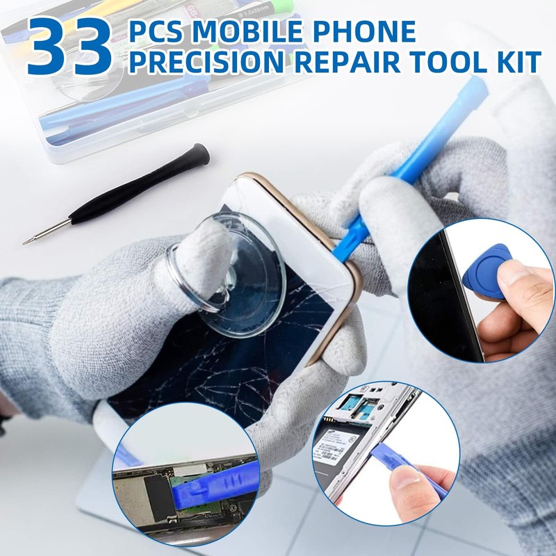 DYUEE Phone Repair Tool Kit 33Pcs - Complete Screen Repair