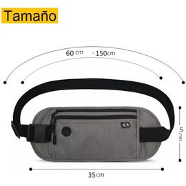 Mythya Carteras para Pasaporte, Cinturón de Dinero de Viaje Oculto de Seguridad, Tecnología Protectora RFID/Bolso Seguro para Pasaporte y Dinero (Gris)