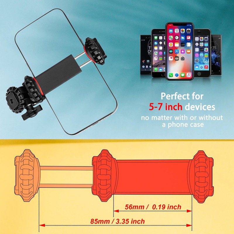 Zeadio Smartphone Tripod Mount Adapter, Cell Phone Tripod Holder Selfie