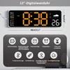 PiKaPiKaP 12 Inch Large Digital Wall Clock for Living Room,