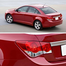 LSAILON Fit For Chevy Cruze 2011-2015,For Chevy Cruze Limited 2016 Tail Light Chrome Housing Red Lens Driver Side