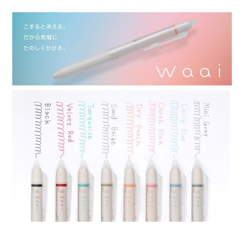 Pilot FriXion Waai 0.5mm Mini Grey Erasable Ballpoint Pen LFW-15-MNGY