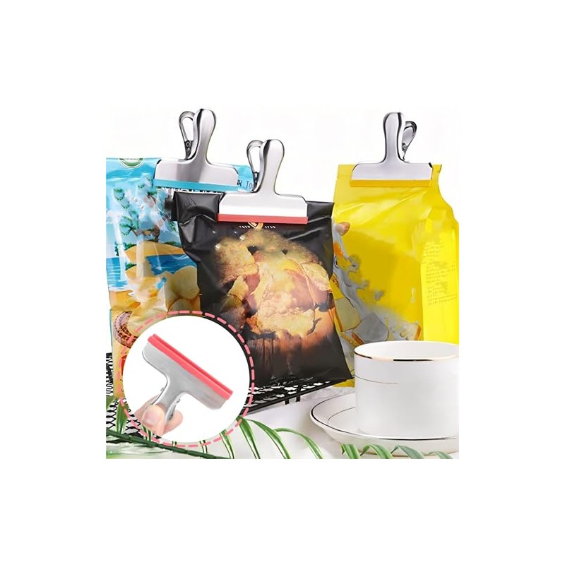 Zerodis Clips para Bolsas, Clips de Alimentos de Acero Inoxidable