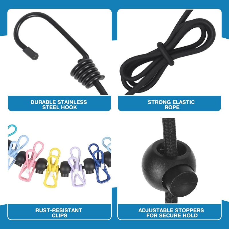 Magnetic Clothesline for Cruise Ship Cabin Approved, Strong Rubber Coated