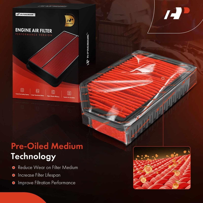 A-Premium Pre-oiled Engine Air Filter Compatible with Kia Soul 2012-2019,