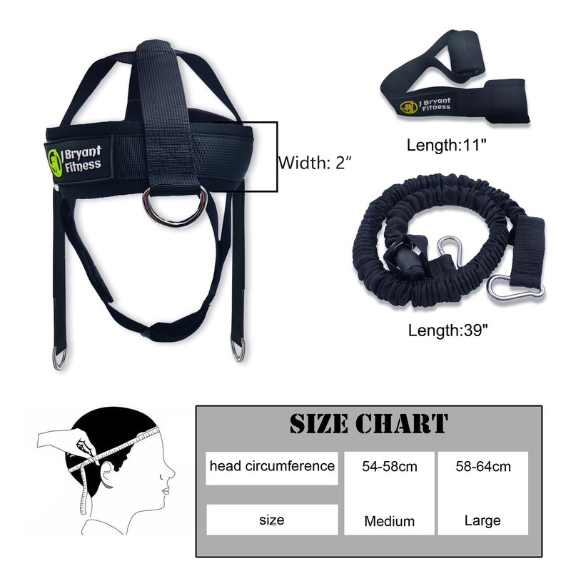 J Bryant Adjustable Neck Harness Head Strap for Weight Lifting