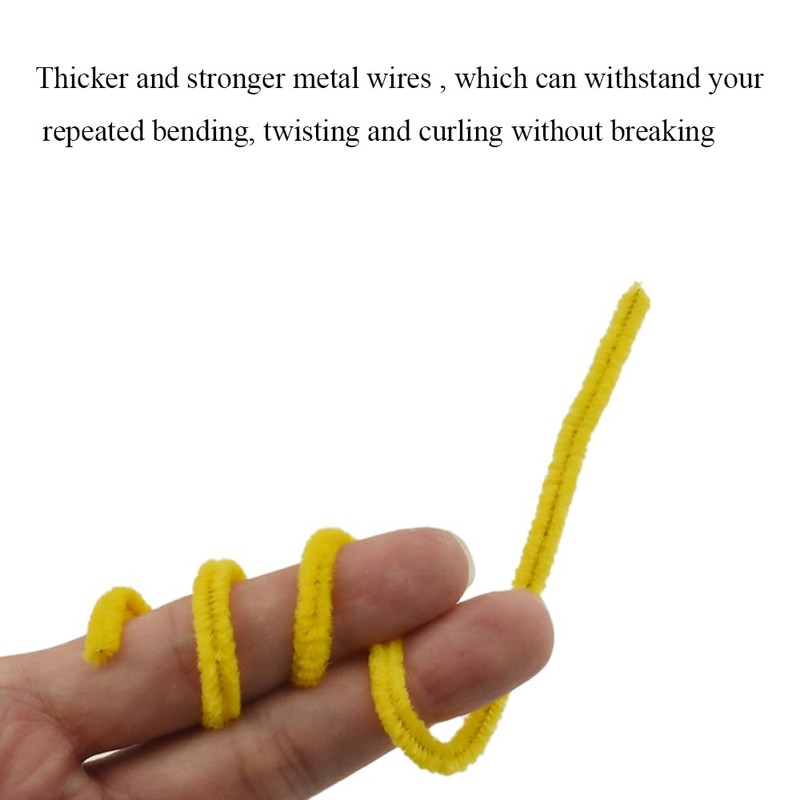 HAHIYO 12inches*6mm Yellow 70PCs Pipe Cleaner Craft Chenille Stem Extra