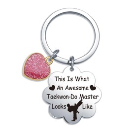 Fmekosdz Taekwon-Do Master Gifts Taekwon-Do Lover Keychain Taekwondo Coach Gifts Karate Keychain Martial Arts Jewelry Taekwondo Teacher Appreciation Keychain Karate Instructor Gifts