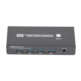 HDMI KVM Switch 2 Port Box,1 Monitors 2 Computers edid Emulator,USB 3.0,4k 60hz KVM Switches for 2 Computers Share Keyboard Mouse Printer and one HD Monitor,Support EDID Copy，2K144.