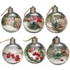 6Pcs Shining Christmas Balls with LED Light Pendants Refillable Ball