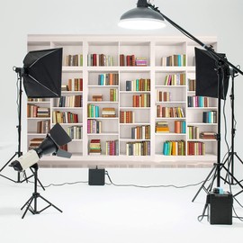 LYWYGG 7X5FT Fond Photo StudioVinyl Photography Background Office Backdrop Library Backdrop Book Backdrop Bookshelf Backdrop Vintage Bookcase Magic Books Ancient Library Photo Studio Backdrop CP-259