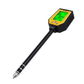6 in 1 Moisture Meter Plant Moisture Meter PH Meter Soil Test Value Lawn Measuring Meter Soil Sunlight/PH/EC/Temperature/Soil Moisture/Humidity LCD Display