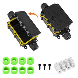 Junction Box IP68 Waterproof Junction Box Outdoor Waterproof Junction Box Outdoor Cable Connector Junction Box Underground Cable Electrical Terminal Box Cable Diameter for Diameter 5 mm - 12 mm (2