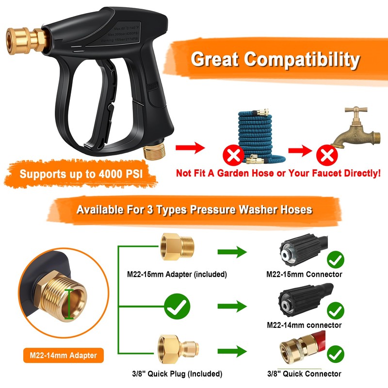 Foam Cannon for Pressure Washer Gun with Dual Connector Accessory