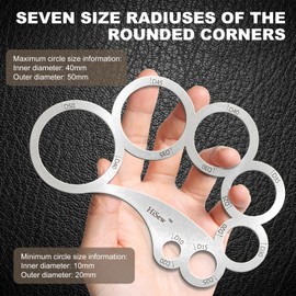 Hisew - Leather Cutting Circle Template Ruler, Drawing Circle Stencils,Leather Work Round Corner Cutting Tools Leather Corner Cutting Ruler for Leather Projects Leather Craft DIY