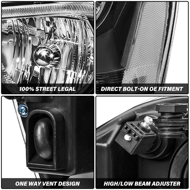 BRYGHT Headlight Assembly Fit for 2008-2014 Dodge Avenger