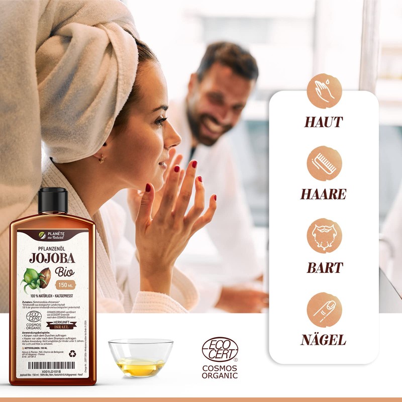Organic Jojoba Oil - 900 ml - 100% Organic, Pure,