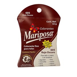 Colorante Mariposa Cristales 32 grs 605 Rojo Oscuro