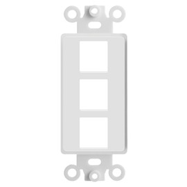 Big-A - 3 Port Decora Wall Plate 1-Gang Keystone Decora Insert, Jack Single Gang Decora Wall Plate - White