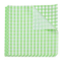 HARFINGTON 30pcs Square Checkered Wax Paper Sheets 7.09" x 7.09" Oil-absorbing Dry Food Wrapping Paper for Sandwich Baking Paper Liners Picnic Basket Bread Hamburger Wrap Kitchen, Green