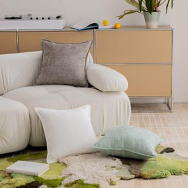 Home Brilliant Premium Chenille Cushion Covers 45x45cm - Waffle Weave Sofa Pillow Case with Hidden Zipper, Ultra Soft Living Room Bedding Accessories (Pack of 2), Cream