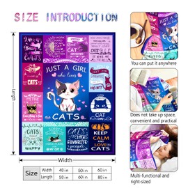 Cat Blanket Ultra Soft Flannel Throw Blanket Lightweight Cozy Plush Blanket for Gifts for Cat Lovers 50"X40"
