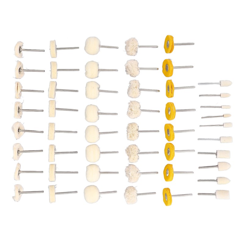 50Pcs Wool Felt Mandrel Mounted Grinding Polishing Wheel Buffing Wheel