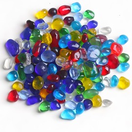 KUKUBAGS 1 Lb Sea Glass for Crafts, 0.2-0.35" Gravel for Aquarium, Fish Tank, Freshwater Tank, Turtle Tank, Colorful Small Rocks for Pots Indoor, Decorative Pebbles for Indoor Plants