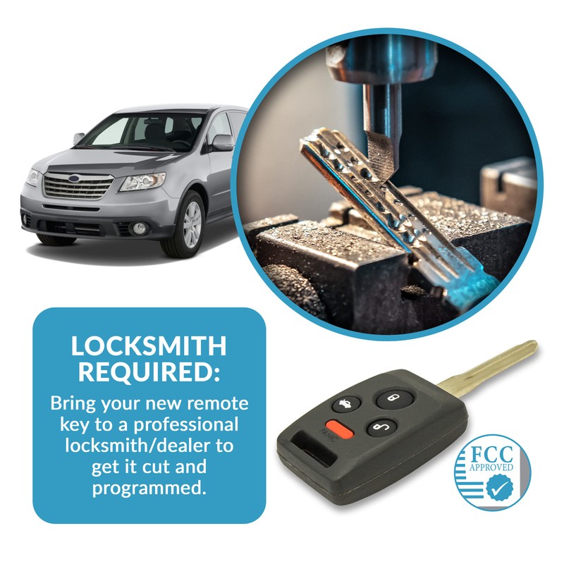 Keyless2Go Replacement for 4 Button Remote Key Combo Subaru CWTWBU745