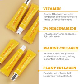 FARMSTAY Vitamin & Collagen Roll-on Eye Serum – Hydrating & Firming Eye Care, Reduces Puffiness, Dark Circles & Fine Lines – Easy-to-Apply Rollerball Design, 0.84 fl. oz.