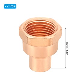 PATIKIL 3/8 x 1/2 Female Adapter Fitting with C X F Connections, 5 Pcs Copper Pipe Fittings with Sweat Solder X FNPT Connection Threaded Tubing Connector for Residential, Commercial