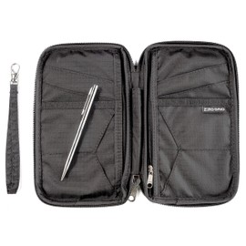 Zero Grid Travel Wallet & Family Passport Holder w/RFID Blocking- Document Organizer Case (Shadow)