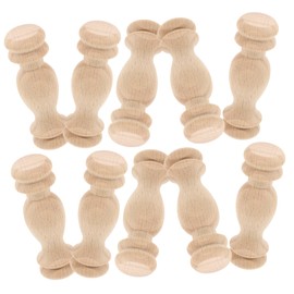 Operitacx 10pcs Unfinished Solid Wood Spindles for Home Decor Roman Pillar Balusters for Furniture Crafting Distinctive Wooden Finials for DIY Projects