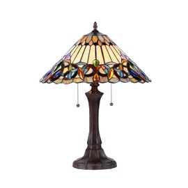 Chloe Lighting CH33318VI16-TL2 Ambrose Tiffany-Style Victorian 2-Light Table Lamp, 21.9 x 16.54 x 16.54", Multicolor