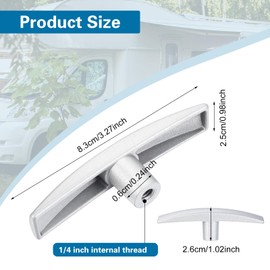2Pcs Rv Dump Valve Handle, RV Waste Valve Handle Replacement Metal Sewer Dump Valve Handles Fits 1/2" & 2" & 3" Fits for Sewer Hose Kits