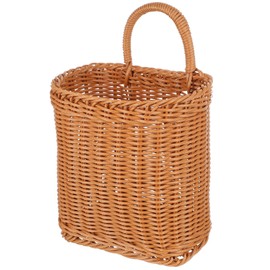 SEWOART 1pc Kitchenware Hanging Basket Rattan Wall Basket Handwoven Wall Basket Woven Door Basket Wall Basket Hanging Basket for Door Woven Baskets Wicker Shopping Organizer Plastic