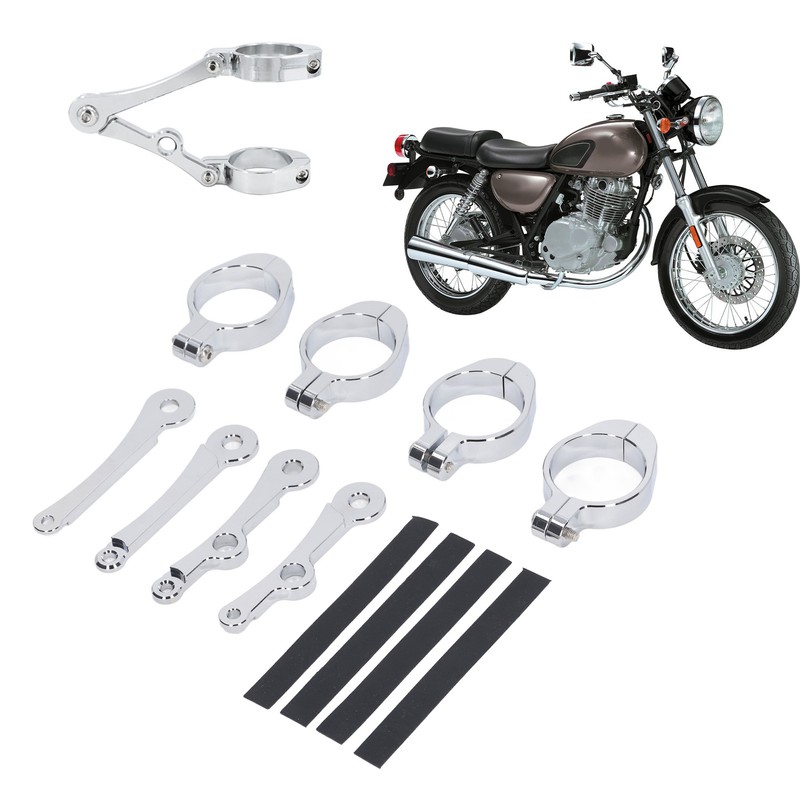 Motorcycle Headlight Mounting Bracket 39 to 41mm Bright Silver Surface