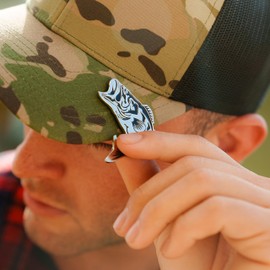 Buck Hat Clip Bottle Opener – Deer Hunter's Essential Cap Accessory - Perfect for Outdoor Adventures and Gifts (Bass)