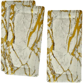 Elegant Marble Gold Loaf Rectangular Disposable Paper Platter - 16" x 7" (Pack of 3) - Perfect for Serving Bread, Cakes, & Desserts at Special Events