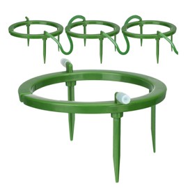Kopinma Set of 4 Automatic Watering Water Rings, Drip Ring Watering, Hydro Drip System with Integrated 1/8 Inlet Spout, 3 Removable Stakes, Plants Drip Irrigation Ring