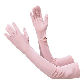 Lyaciomn Women UV Long Sun Protection Gloves Touchscreen Arm Sun Driving Gloves UPF 50+ for Outdoor Sports Cycling Pink