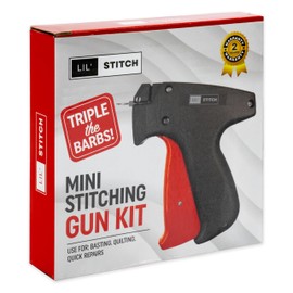 Perco Micro Stitching Gun Kit for Clothes - Handheld Quick Clothing Fixer for Fabric & Retail - Ergonomic, Lightweight Design with Sharp Needle for Quilting Projects & More - Includes 24 Clips of Barb