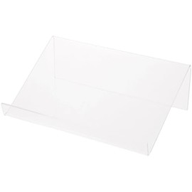 Plymor Clear Acrylic Slightly Elevated Book Display Stand with 1" Ledge, 9" W x 6" D x 3" H