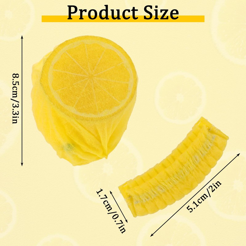 TIESOME 100 Pack Lemon Wedge Stretch Wraps Covers, Lemon Nets